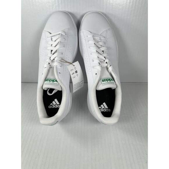 Size 10.5 Men’s Adidas Advantage Base Sneaker Shoes White Green GW2063 NEW - Picture 6 of 8